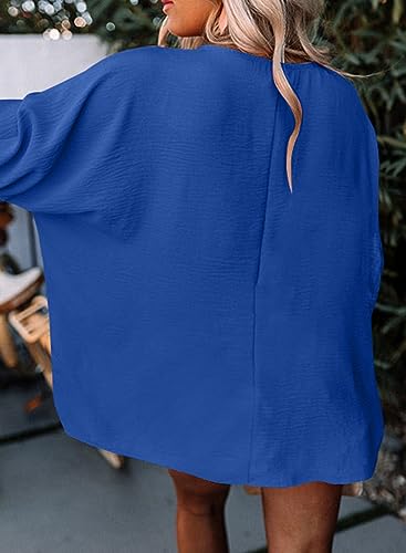 Womens 3/4 Sleeve V Neck Loose Fit Tops T65617