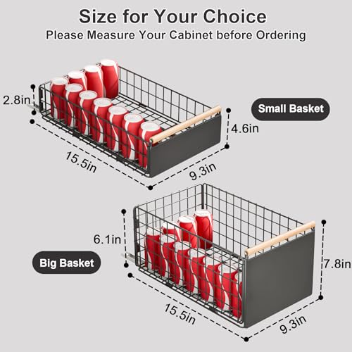 7.8" H Pull Out Cabinet Organizer with Wooden Handle C4079