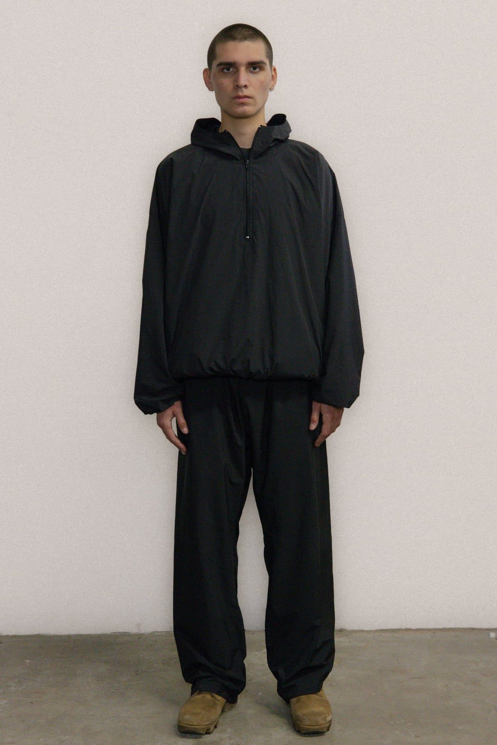 COTTON TOUCH NYLON QUARTER ZIP